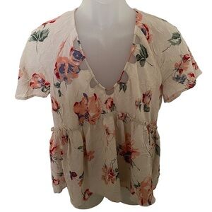 LUCKY BRAND Floral Blouse Top Women S Small Beautiful